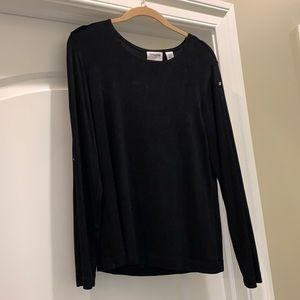 Chico’s black top, size 1, split sleeve